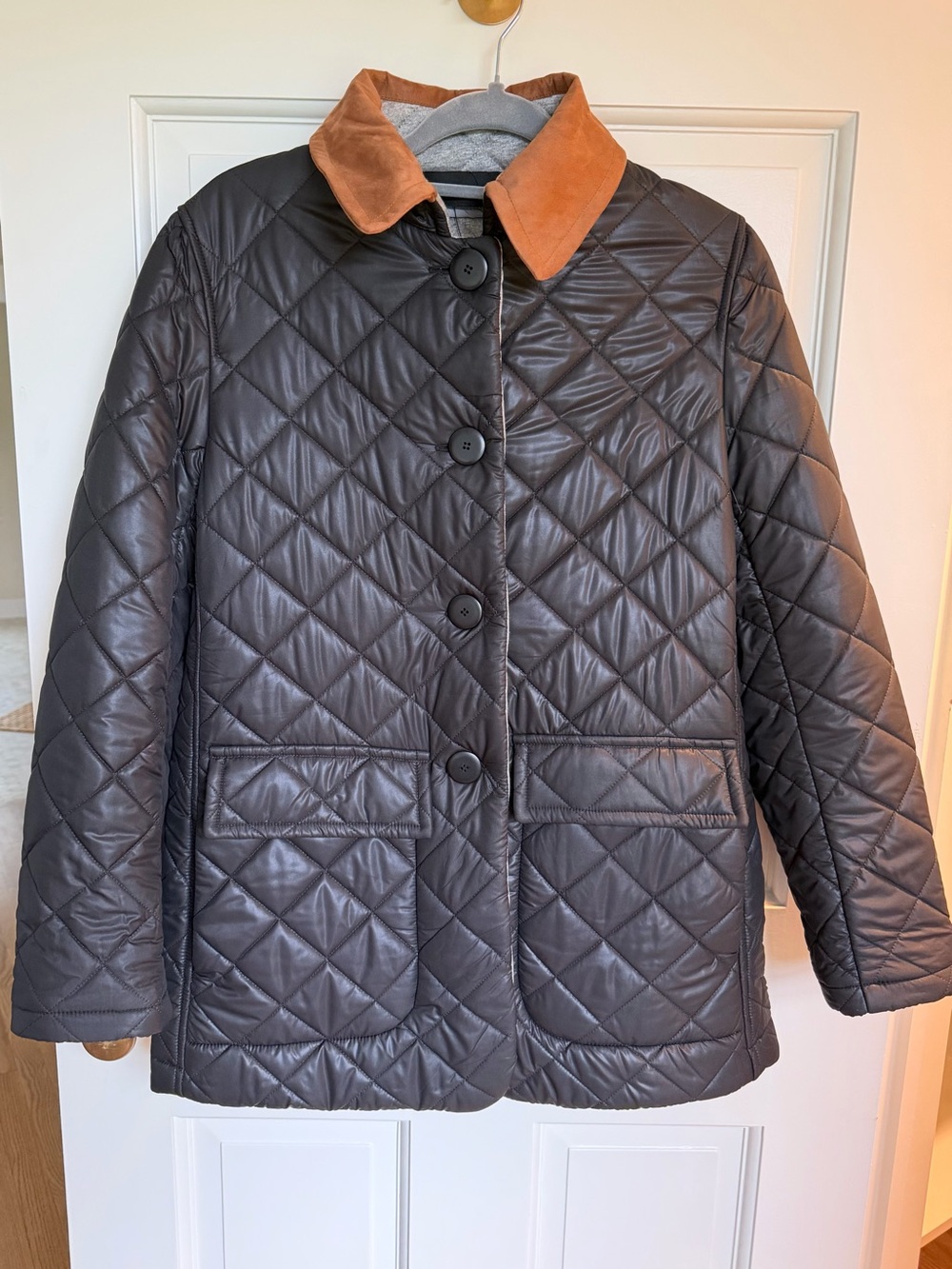 MYCRA PAC Women's Jacket with Contrast faux suede Collar - black size small